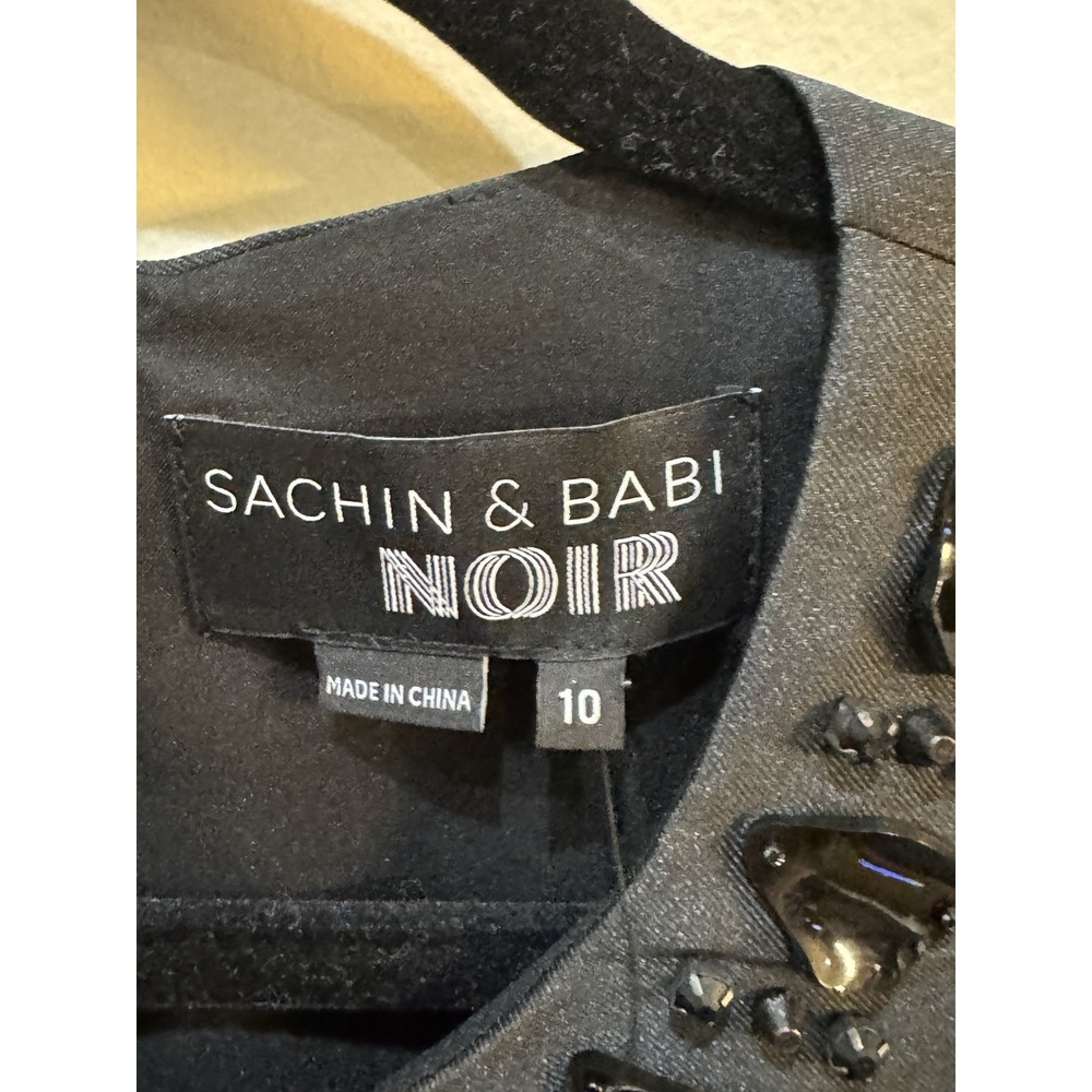 New SACHIN & BABI NOIR Northbook‎ Dress Embellished Jeweled Beaded Onyx Size 10 - Picture 7 of 11